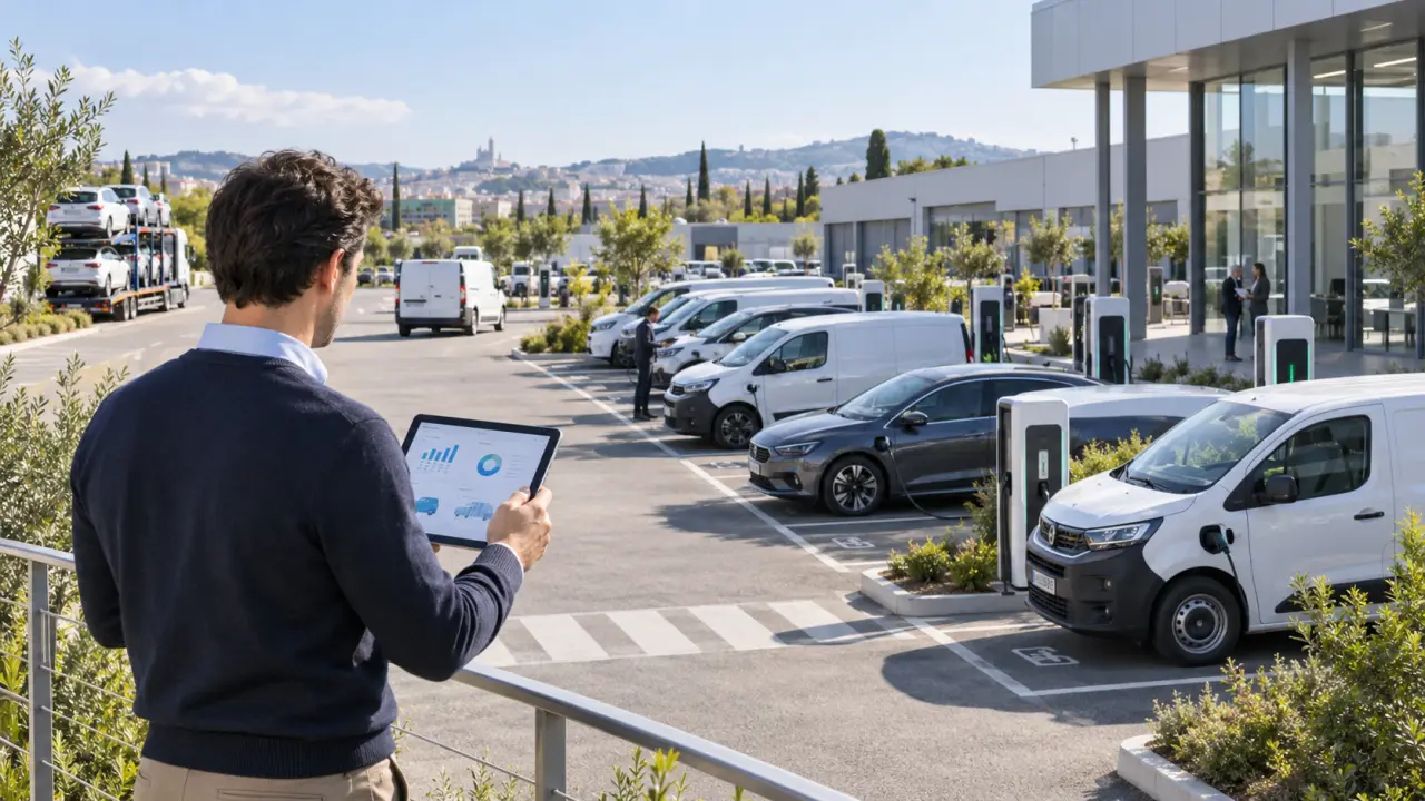 Gestionnaire analysant les performances d'une flotte de véhicules électriques