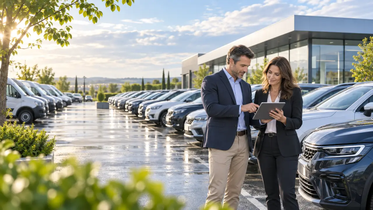 Professionnel pilotant le stock de véhicules d'une concession
