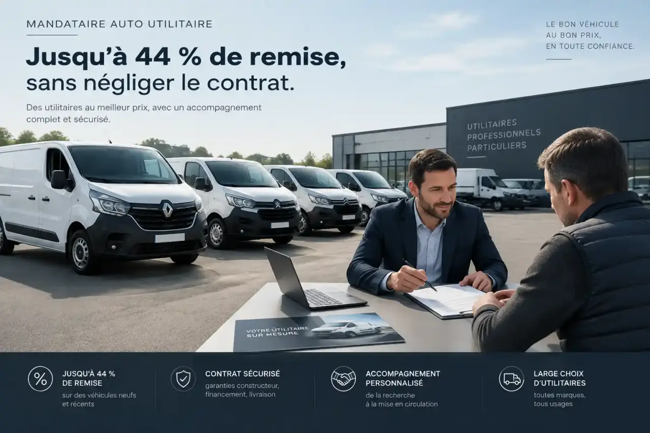 Mandataire auto utilitaire : jusqu’à 44 % de remise, sans négliger le contrat