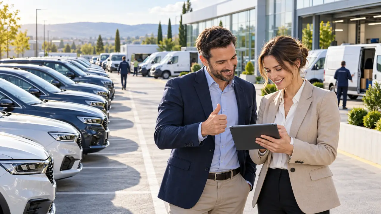 Gestionnaire analysant les performances d'une flotte automobile sur un logiciel SaaS
