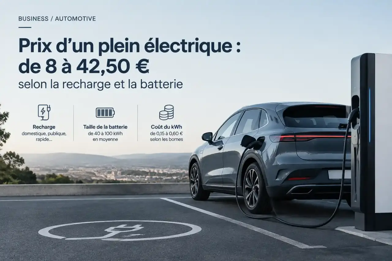 Prix d’un plein électrique : de 8 à 42,50 € selon la recharge et la batterie