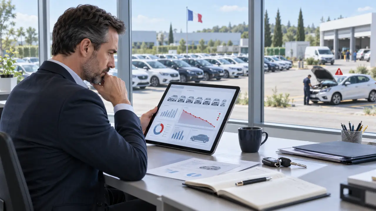 Gestionnaire analysant les performances d'une flotte automobile