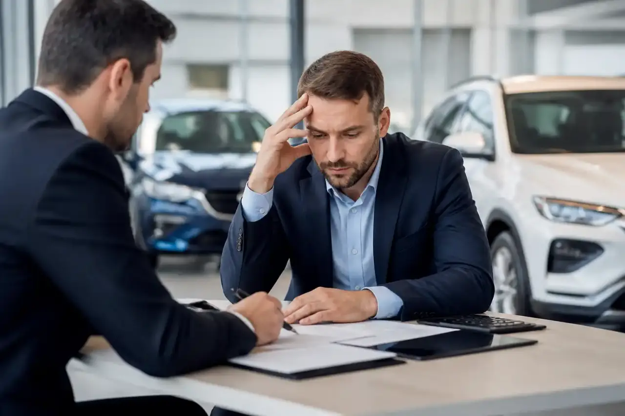 Tableau de bord CRM dans une concession automobile moderne avec indicateurs de performance
